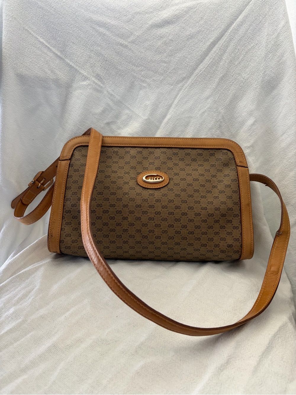 1970s Vintage Gucci Microguccissima
Crossbody Bag - Brown Monogram Canvas